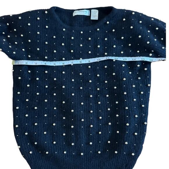 Vintage Black Wool with Gold Beading small i - Picture 4 of 6